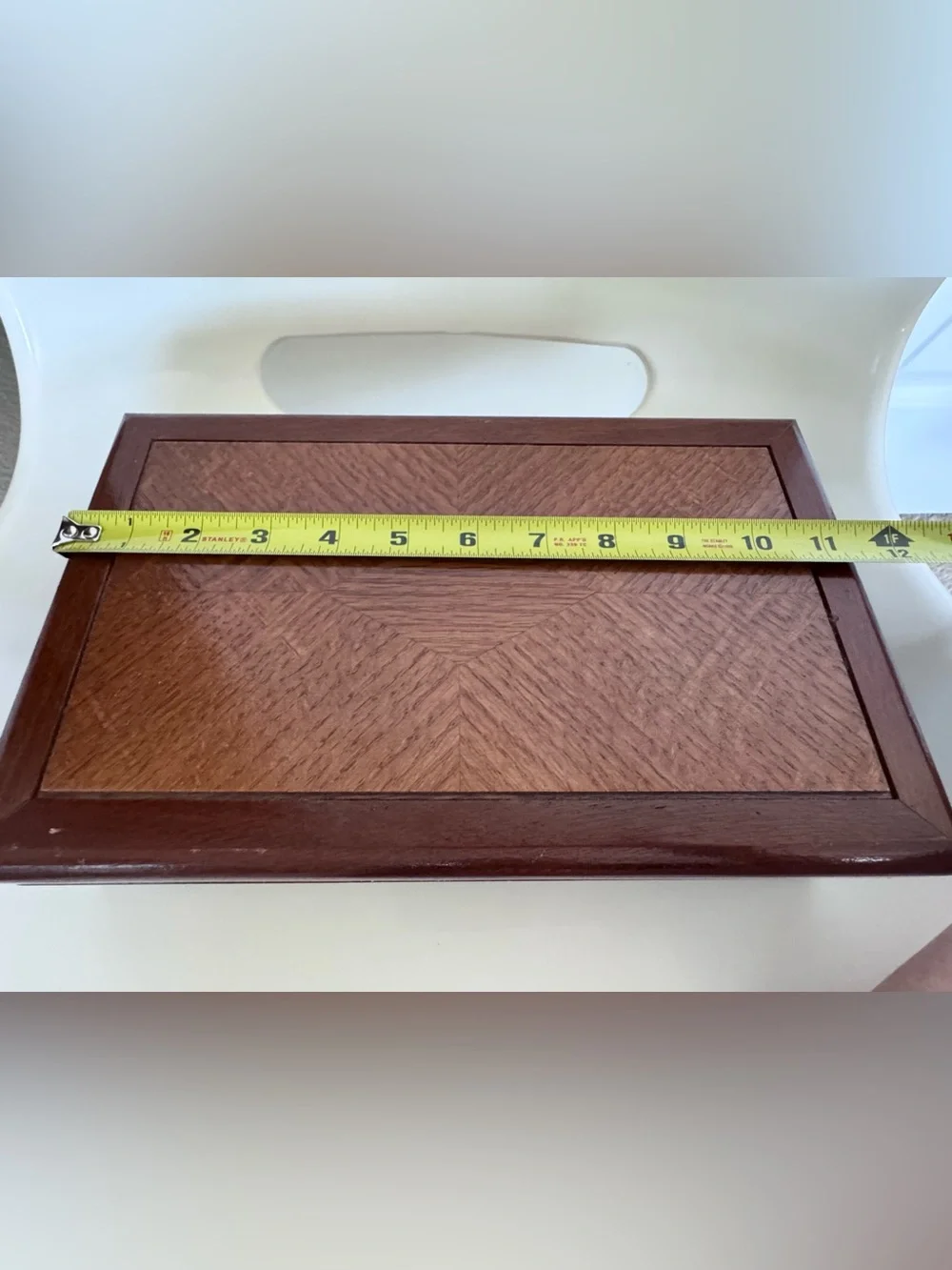 Vintage Wood Jewelry Box Keepsake Trinket Box Valet Organizer Rustic Luxe Decor